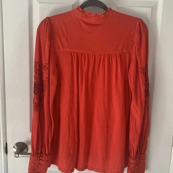 Lucky Brand Boho Embroidered Long Sleeved Top Size Small - Picture 5 of 11